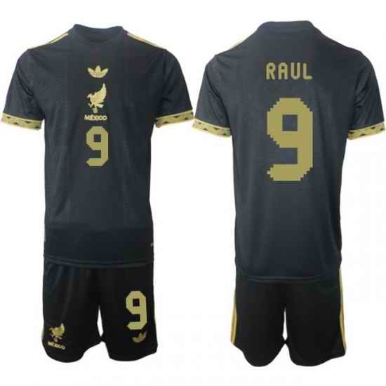 Men Mexico 2025 Soccer Jerseys BlackGold #9 RAUL